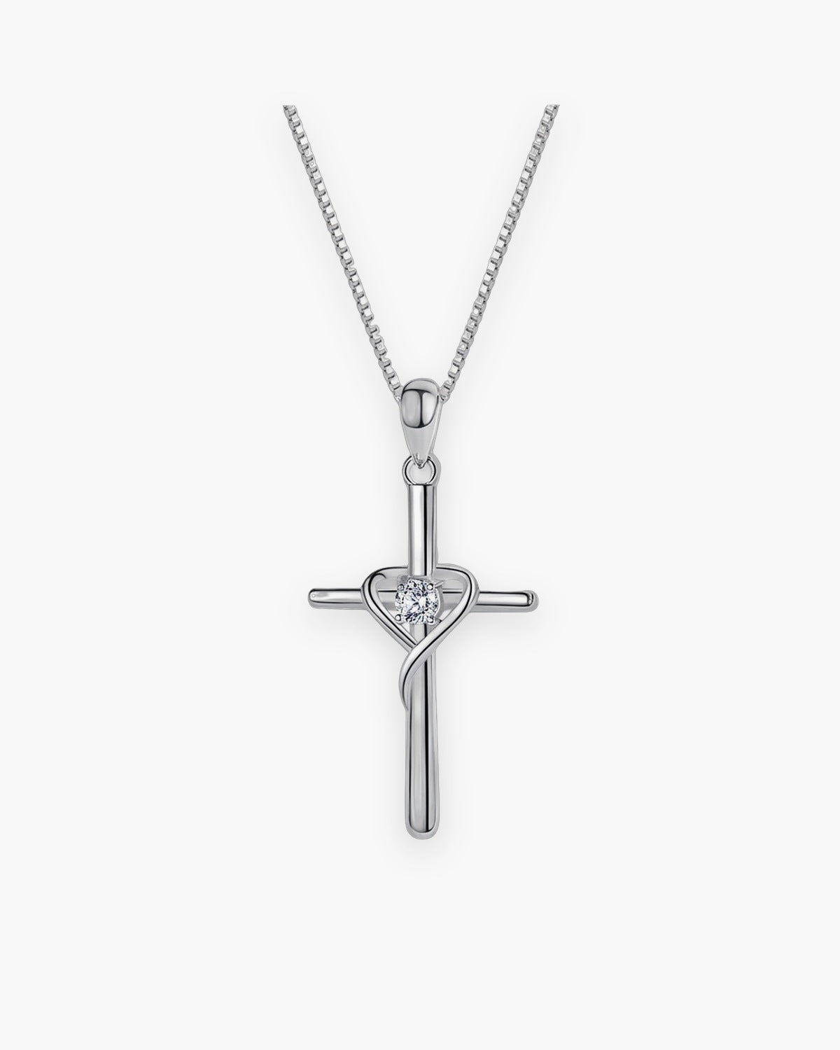 The Azure Heart Cross in white, front view