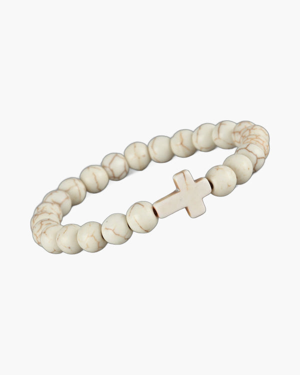 The Beaded Cross Natural Stone Cross Bracelet view 6