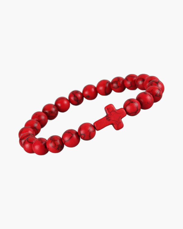 The Beaded Cross Natural Stone Cross Bracelet view 7