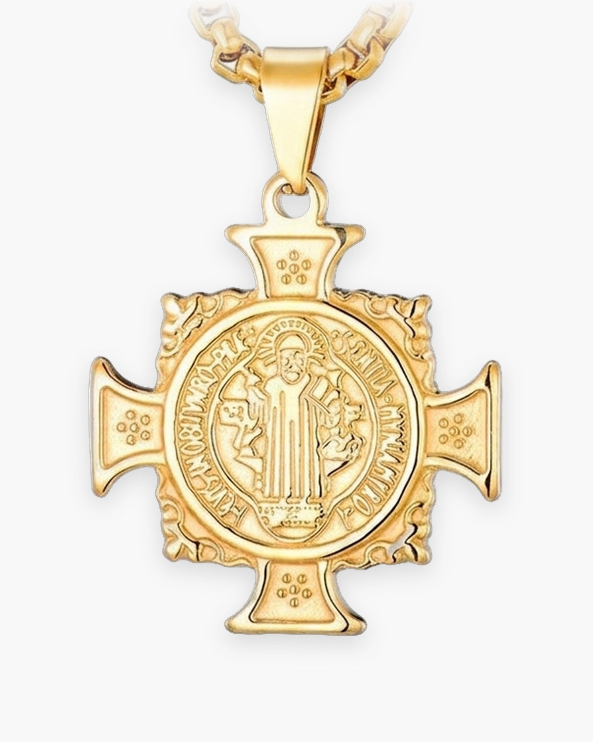 The Benedict Cross Medallion in gold, front view [c:gold]