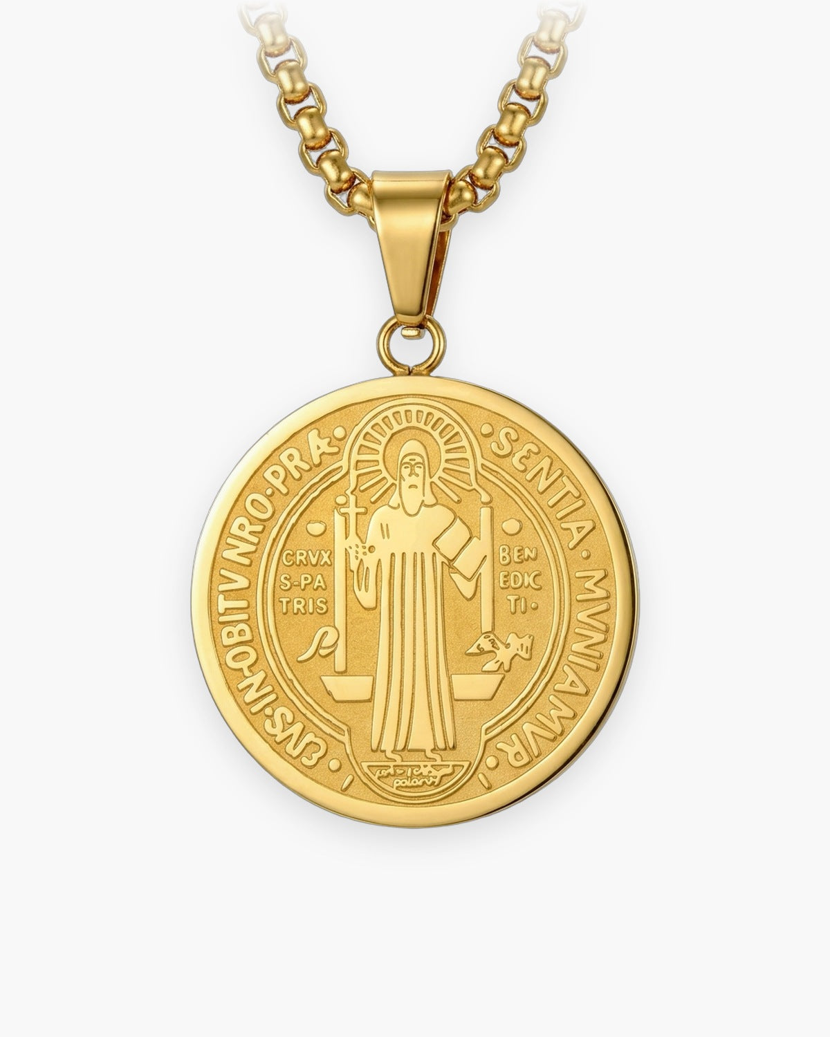 The Benedictine Medal in gold, front view