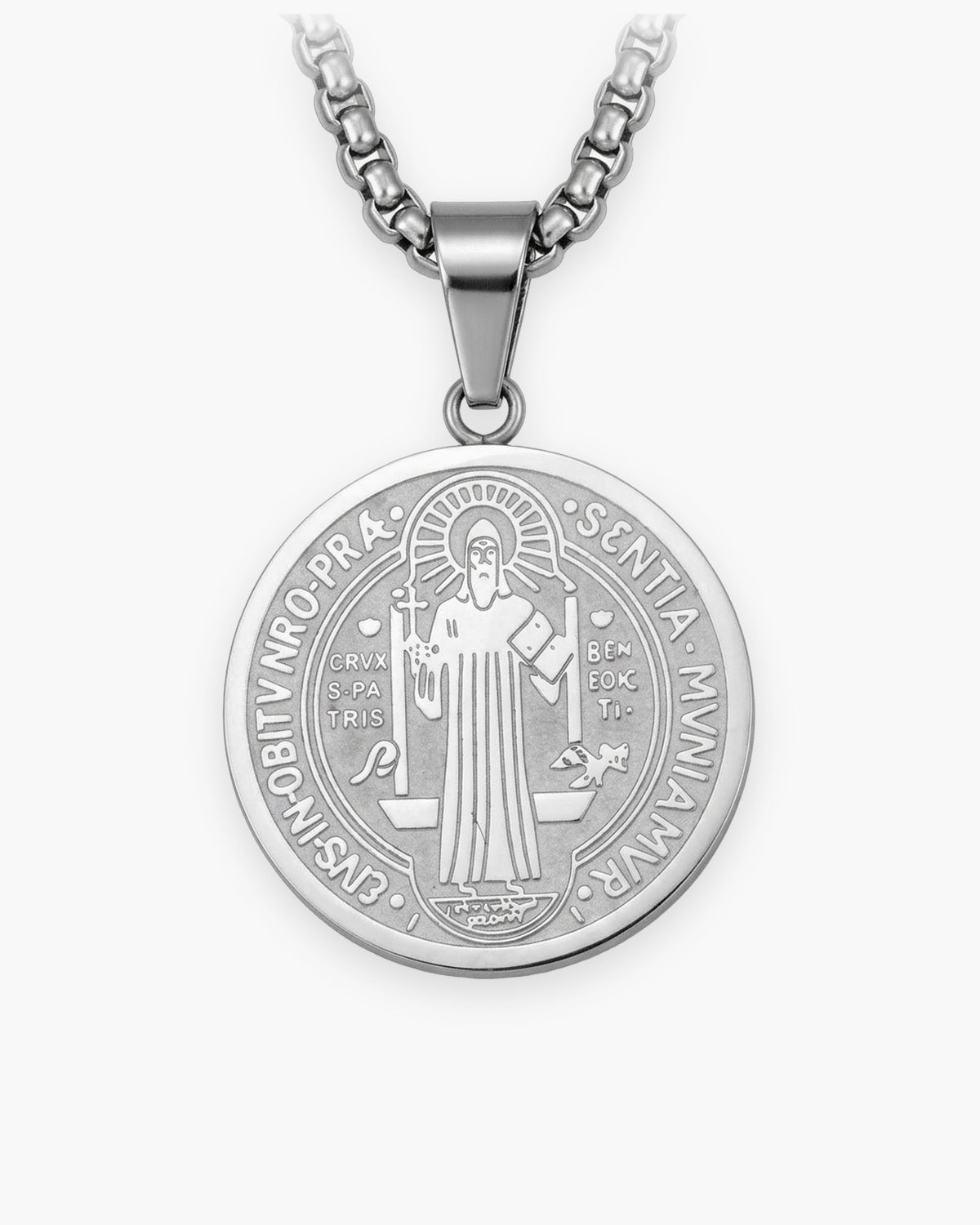 The Benedictine Medal in silver, front view