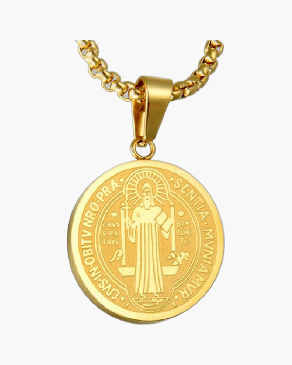 The Benedictine Medal Stainless Steel Saint Benedict Necklace view 5