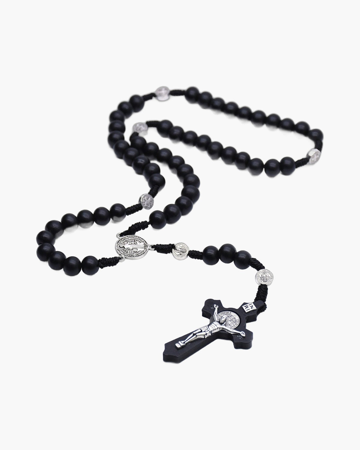 The Benedictine Path Black Wooden Rosary Necklace view 8