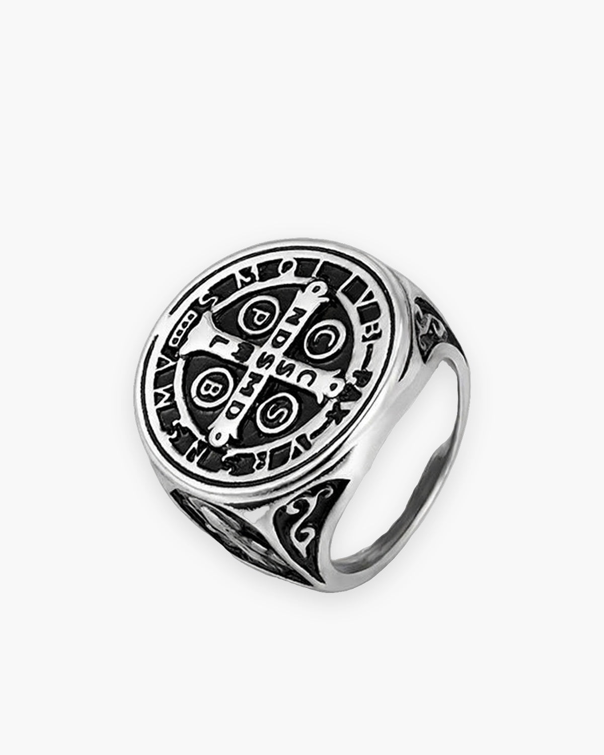 The Benedictine Ring, silver, front view [c:silver]