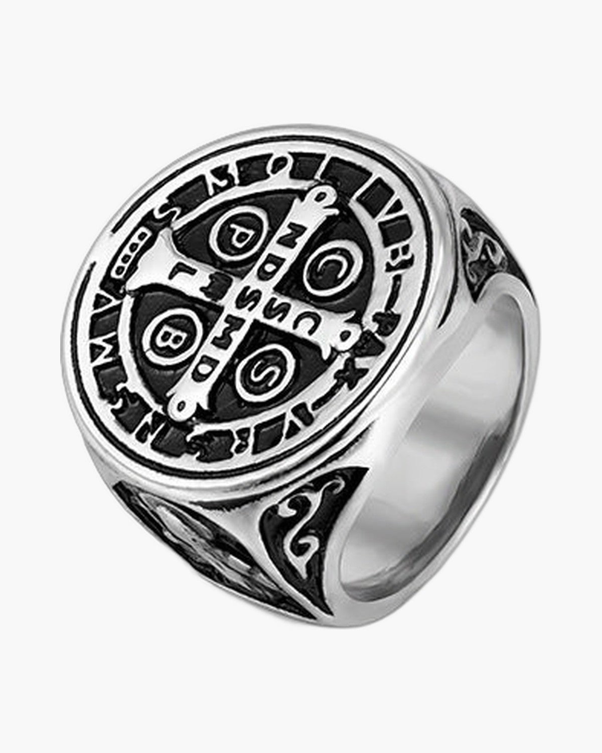 The Benedictine Ring Stainless Steel Saint Benedict Ring view 6
