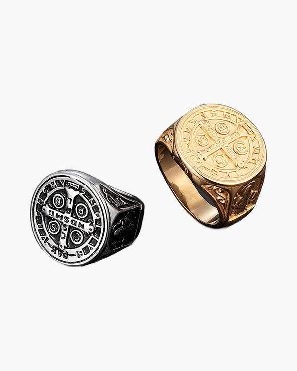 The Benedictine Ring Stainless Steel Saint Benedict Ring view 3