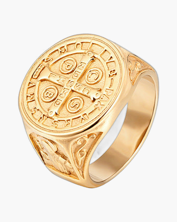 The Benedictine Ring Stainless Steel Saint Benedict Ring