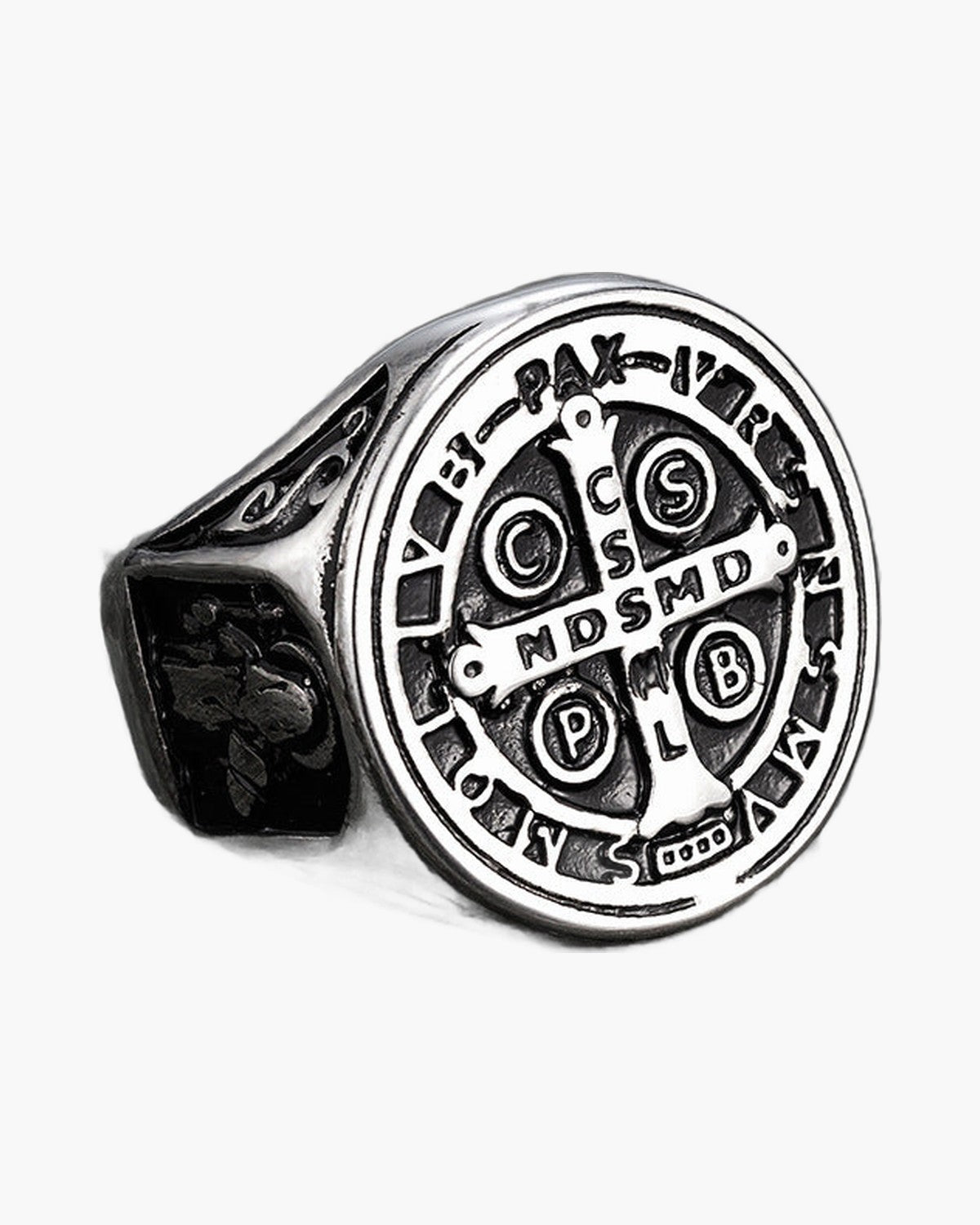 The Benedictine Ring Stainless Steel Saint Benedict Ring view 2