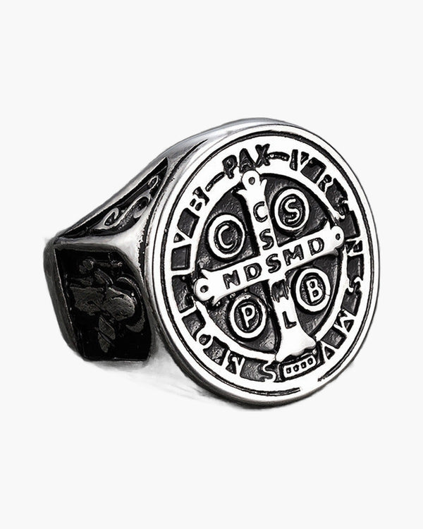The Benedictine Ring Stainless Steel Saint Benedict Ring view 2