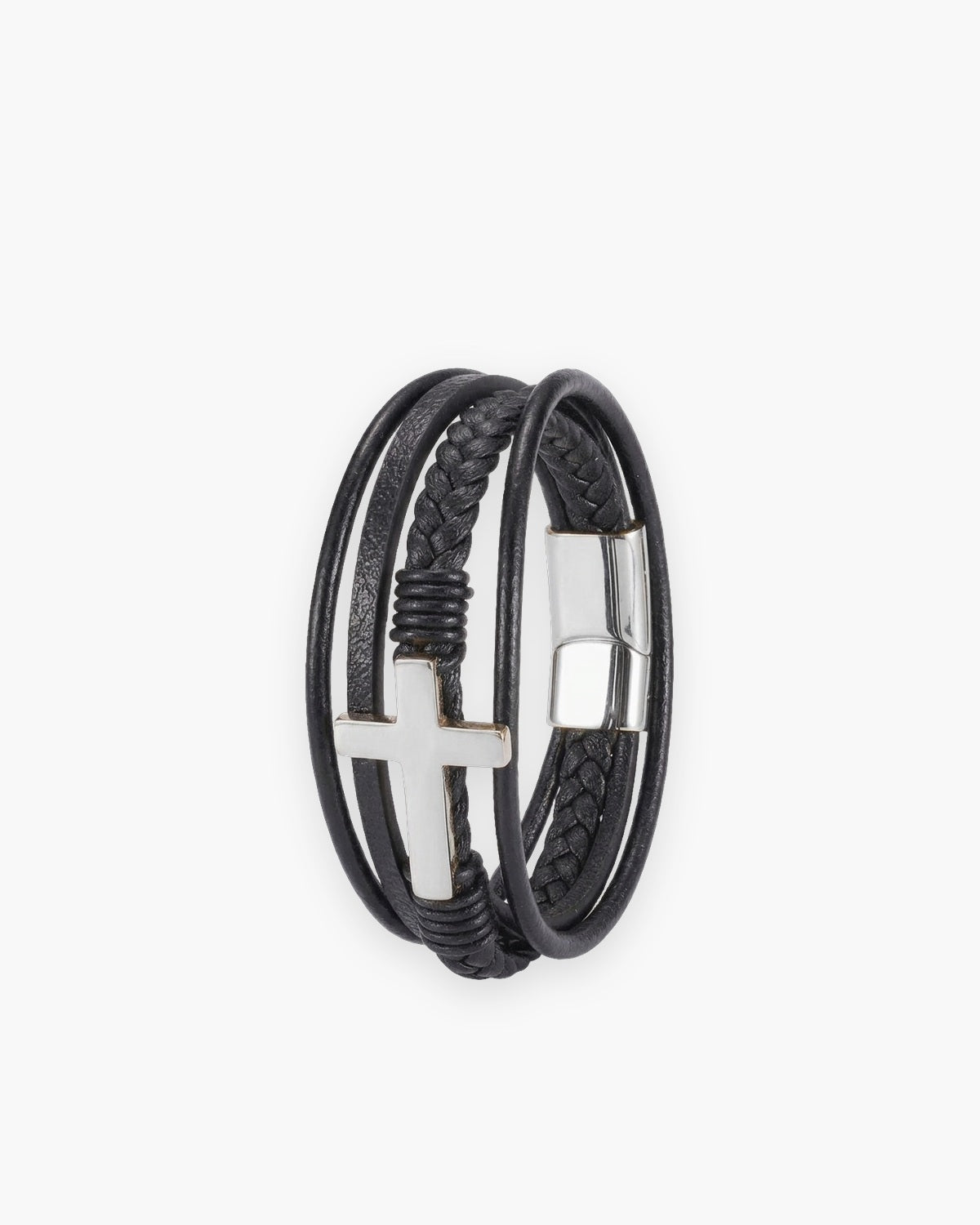 The Braided Devotion in silver, front view [c:silver]