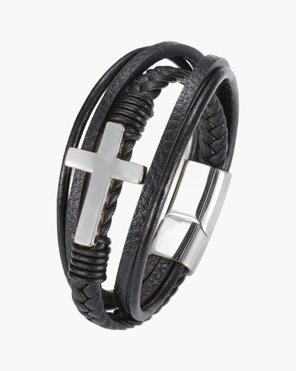 The Braided Devotion Multi-layer Braided Cross Bracelet view 9