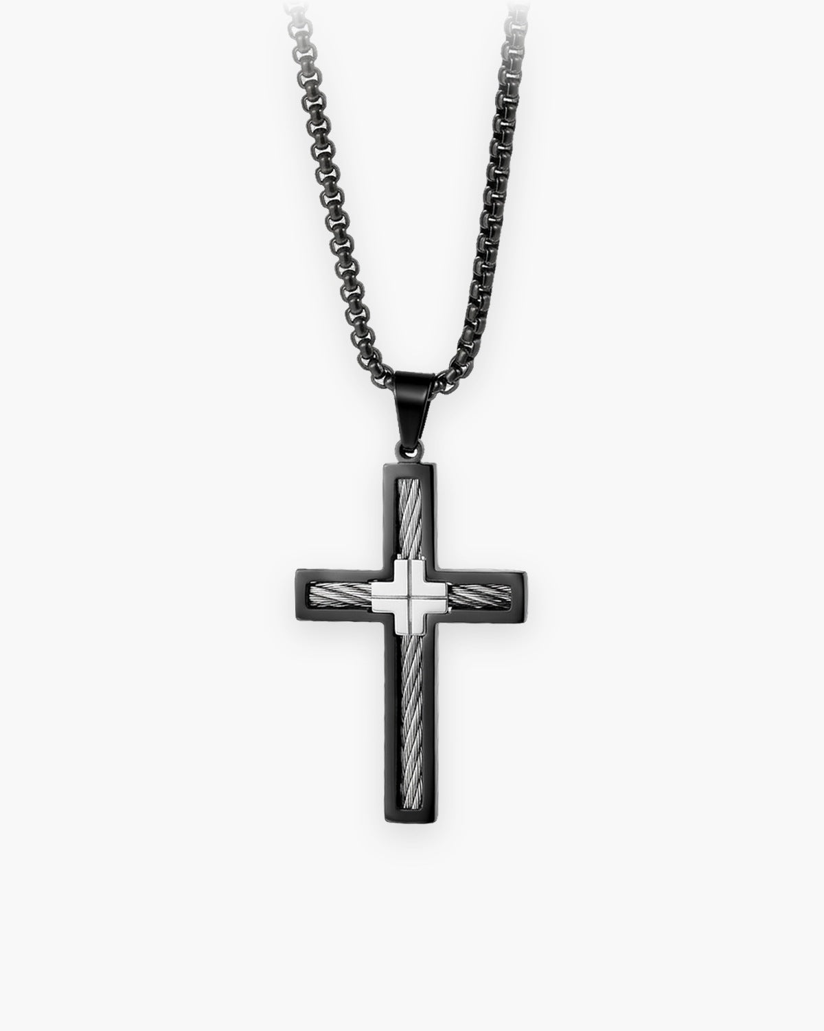 The Cable Cross in black / silver, front view [c:black-silver]