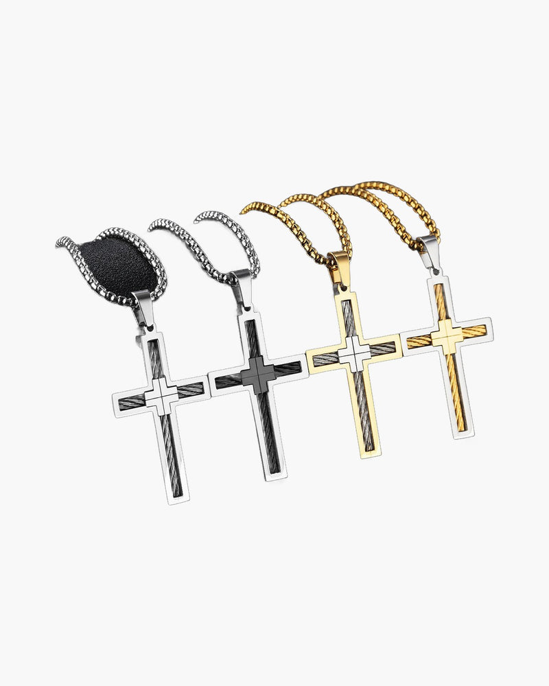 The Cable Cross Stainless Steel Cable Cross Necklace view 7