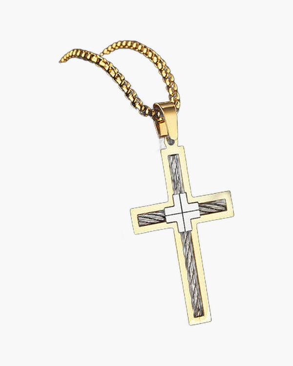 The Cable Cross Stainless Steel Cable Cross Necklace view 4