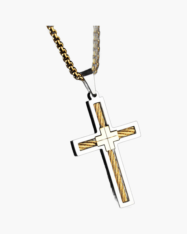 The Cable Cross Stainless Steel Cable Cross Necklace view 8