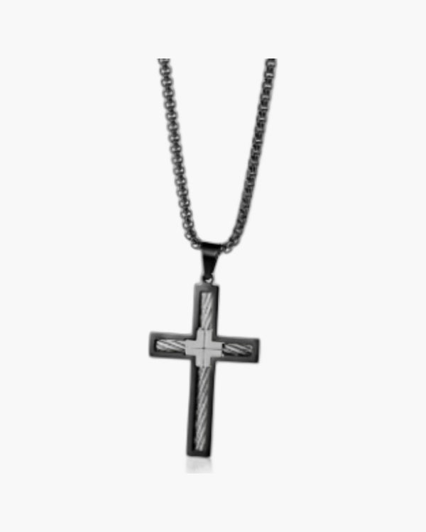 The Cable Cross Stainless Steel Cable Cross Necklace view 5