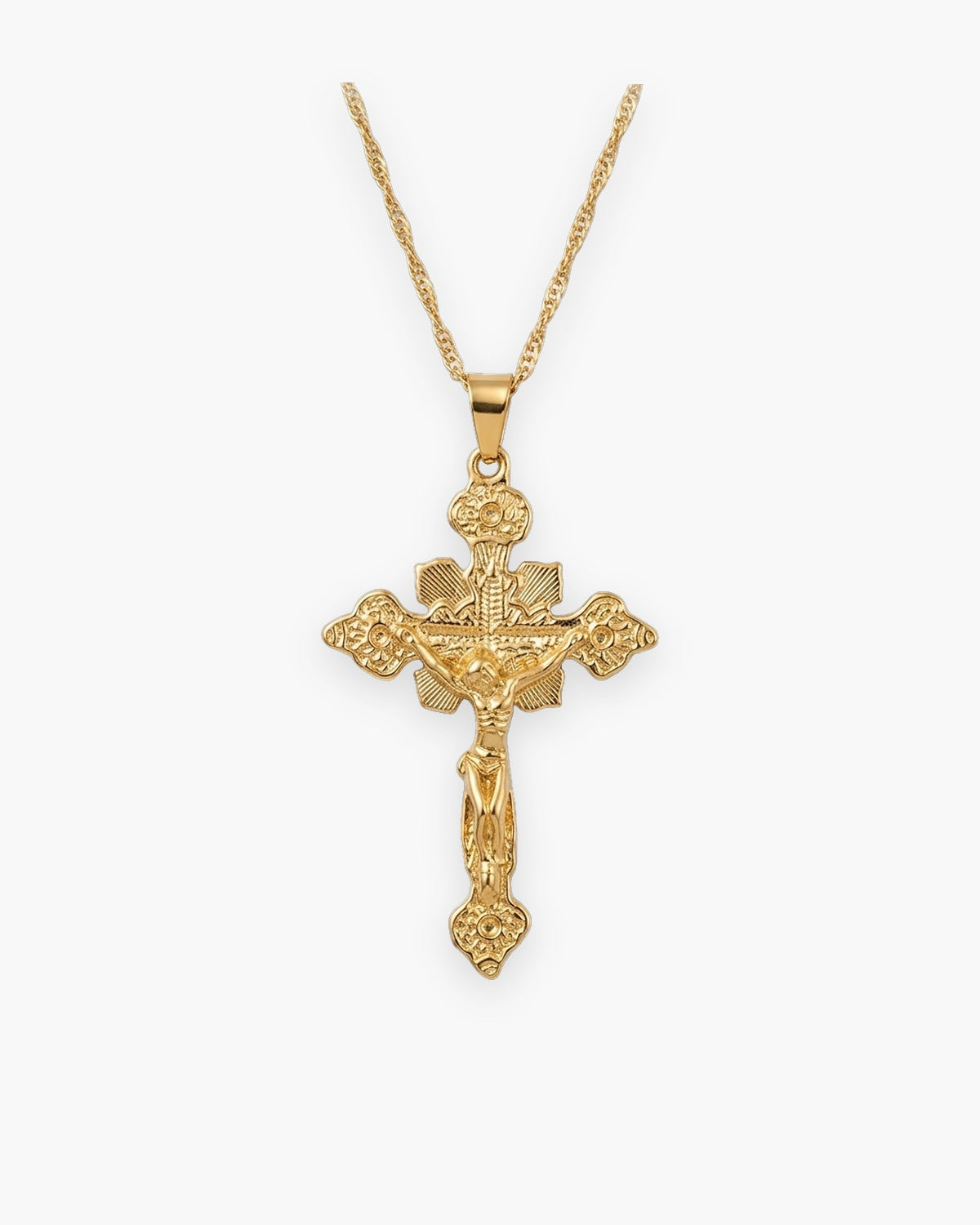 The Calvary Crucifix, gold, front view [c:gold]