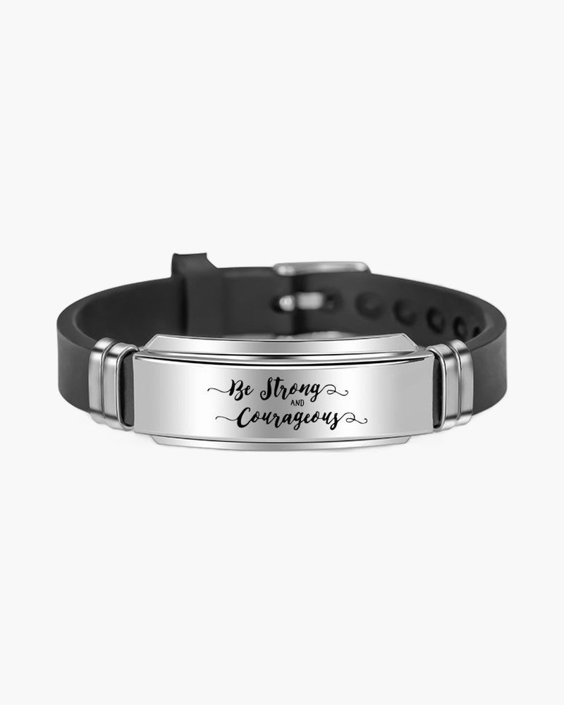 The Courageous Script Stainless Steel Scripture Bracelet