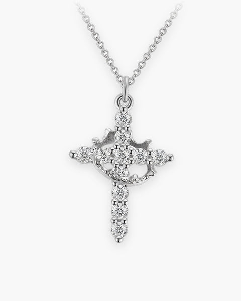The Crowned Cross in silver, front view [c:silver]