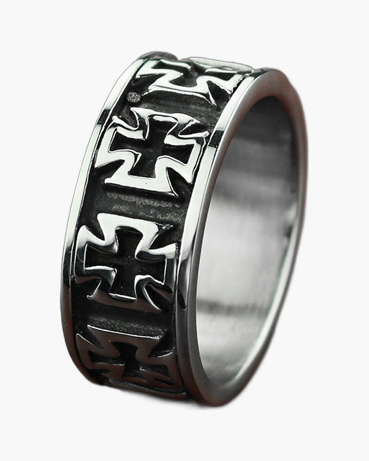 The Crusader Band Stainless Steel Crusader Cross Ring view 5