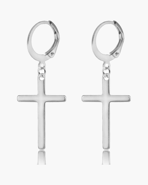 The Dark Cross Black Stainless Steel Cross Earring view 2
