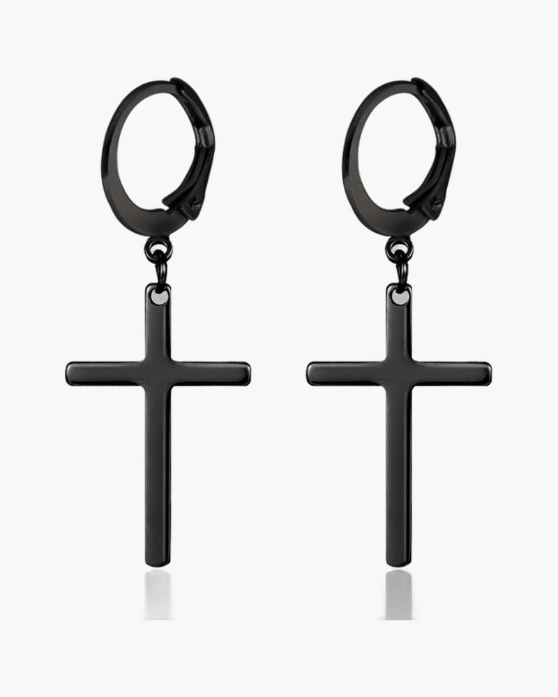 The Dark Cross Black Stainless Steel Cross Earring view 6