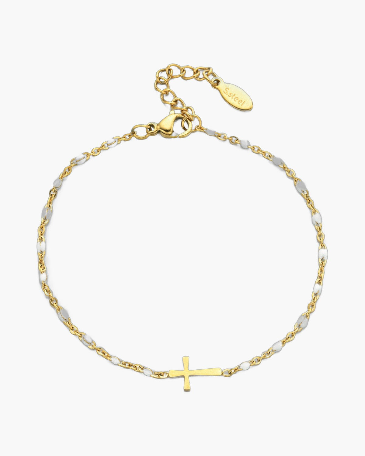 The Devout Path Stainless Steel Sideways Cross Bracelet view 8