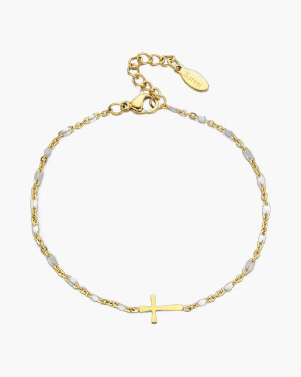 The Devout Path Stainless Steel Sideways Cross Bracelet view 8