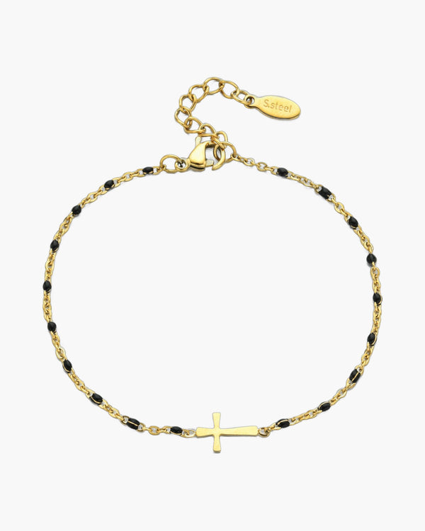 The Devout Path Stainless Steel Sideways Cross Bracelet view 5