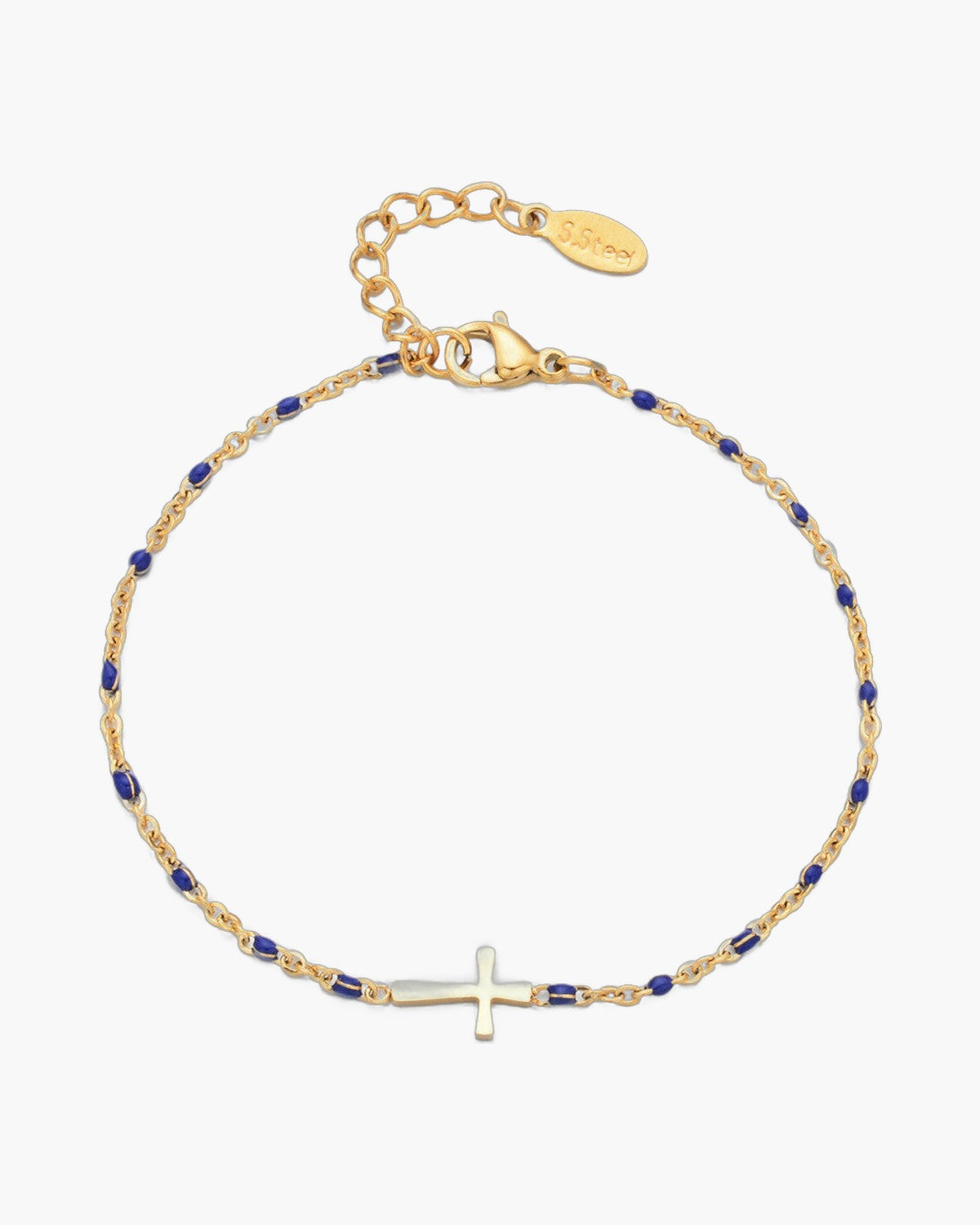 The Devout Path Stainless Steel Sideways Cross Bracelet view 10