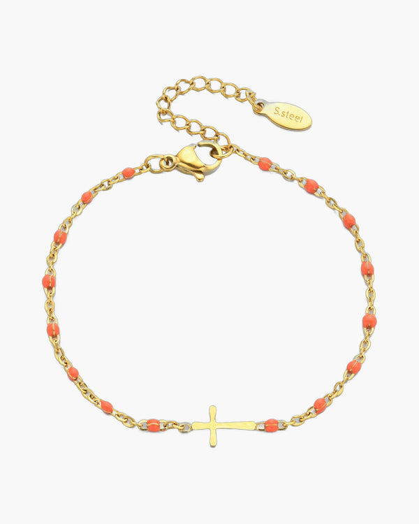 The Devout Path Stainless Steel Sideways Cross Bracelet view 11