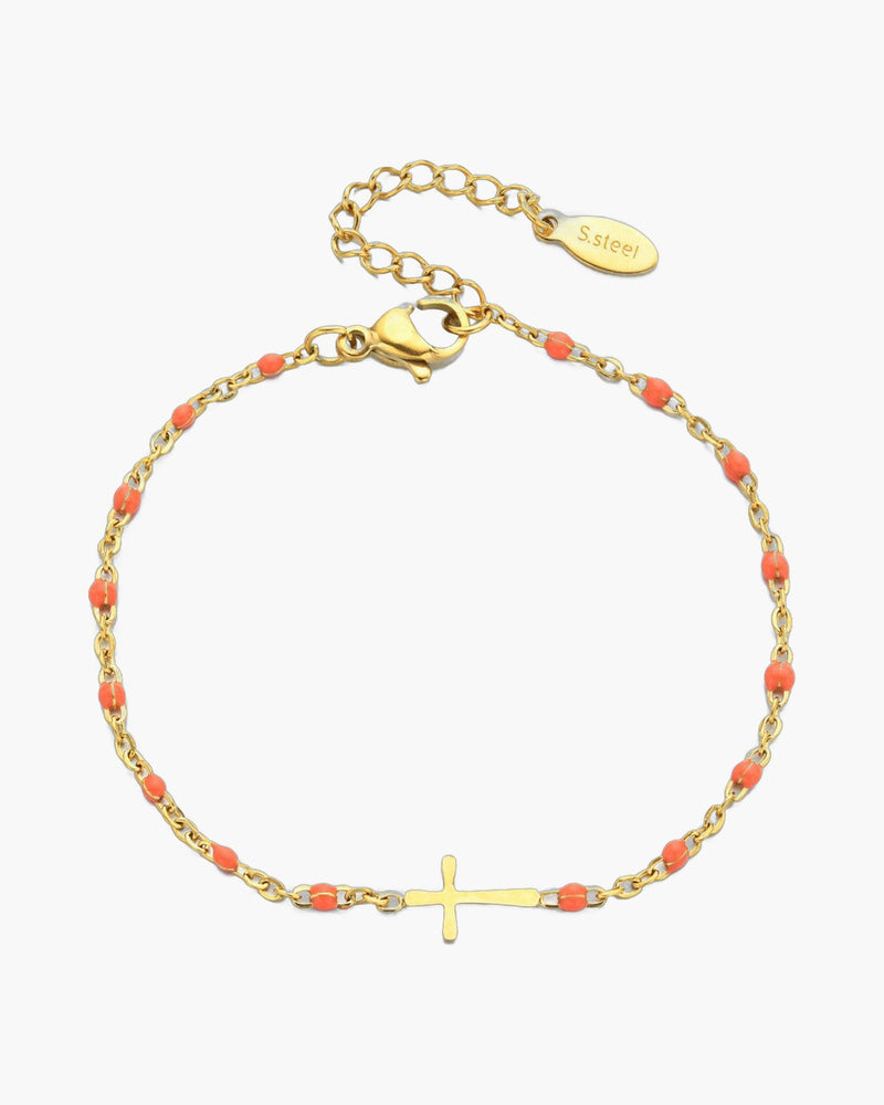 The Devout Path Stainless Steel Sideways Cross Bracelet view 11