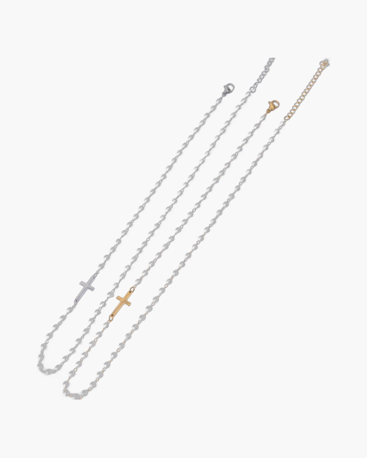 The Devout Pearl Faux Pearl Cross Necklace view 3