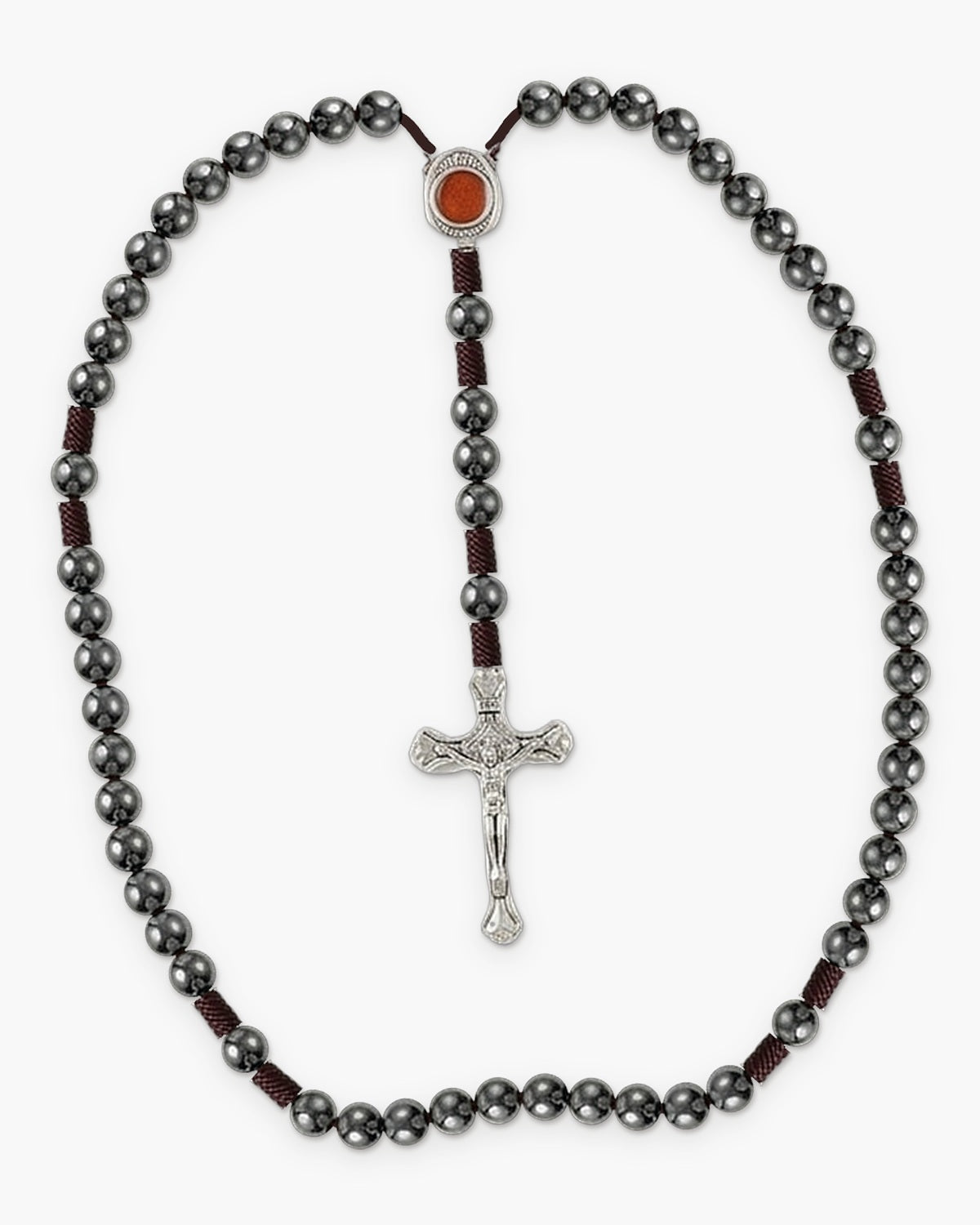 The Devout Rosary in hematite, laid flat [c:hematite]