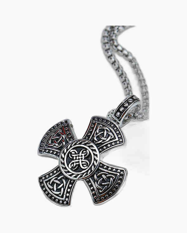The Enduring Knot Stainless Steel Celtic Cross Necklace view 4
