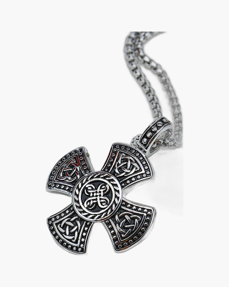 The Enduring Knot Stainless Steel Celtic Cross Necklace view 4