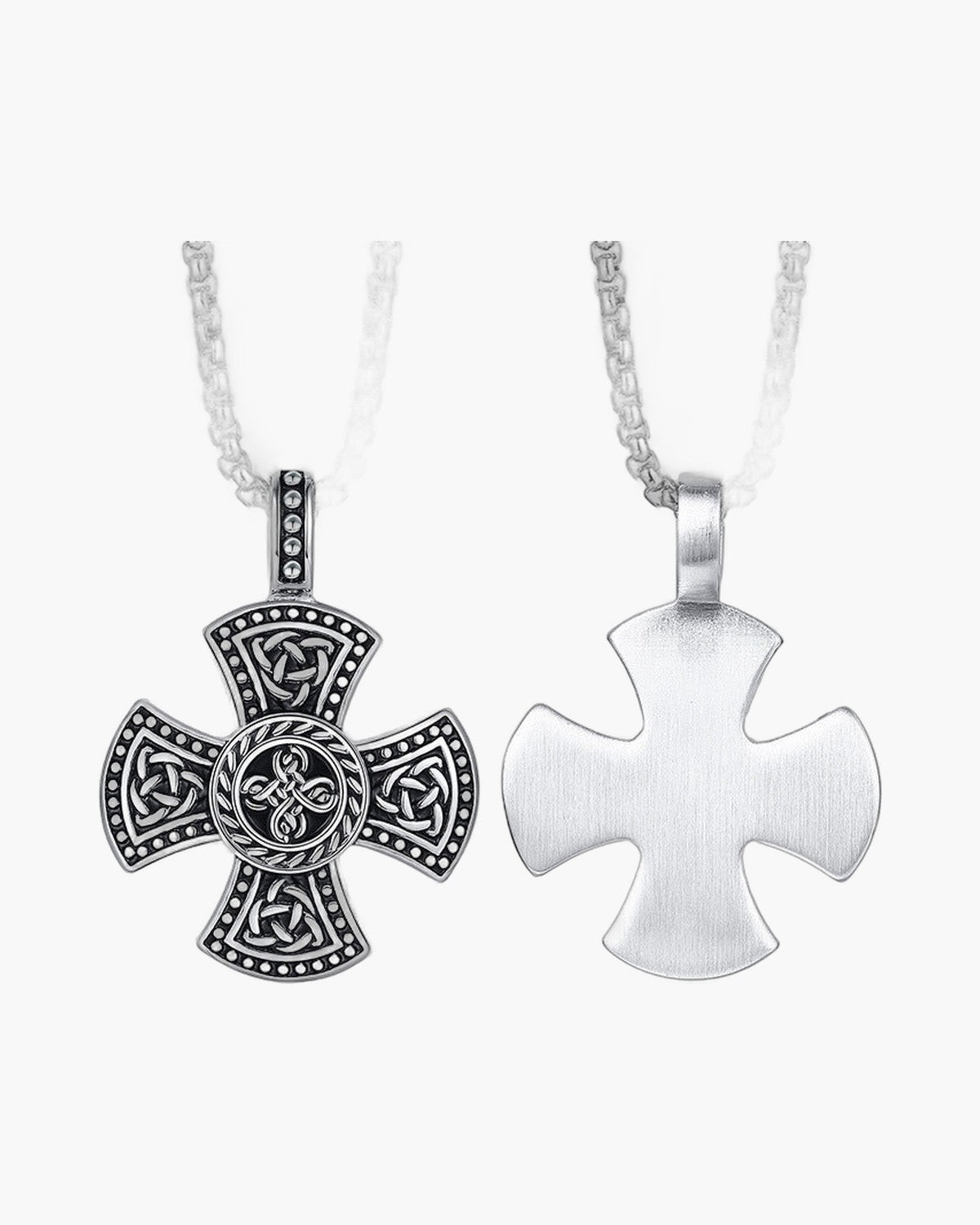 The Enduring Knot Stainless Steel Celtic Cross Necklace view 2