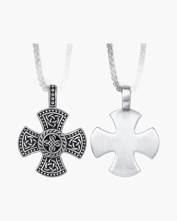 The Enduring Knot Stainless Steel Celtic Cross Necklace view 2