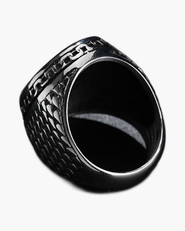 The Enduring Mark Stainless Steel Cross Men's Ring view 4