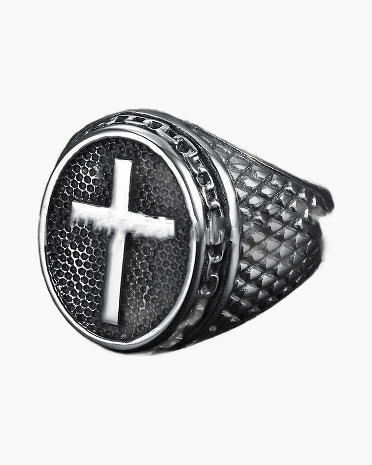 The Enduring Mark Stainless Steel Cross Men's Ring