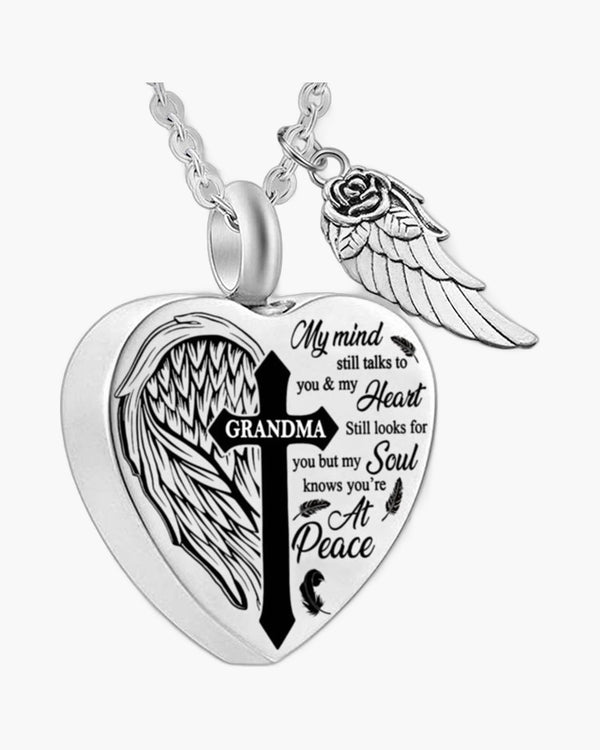 The Enduring Spirit Stainless Steel Angel Wing Heart Necklace view 4