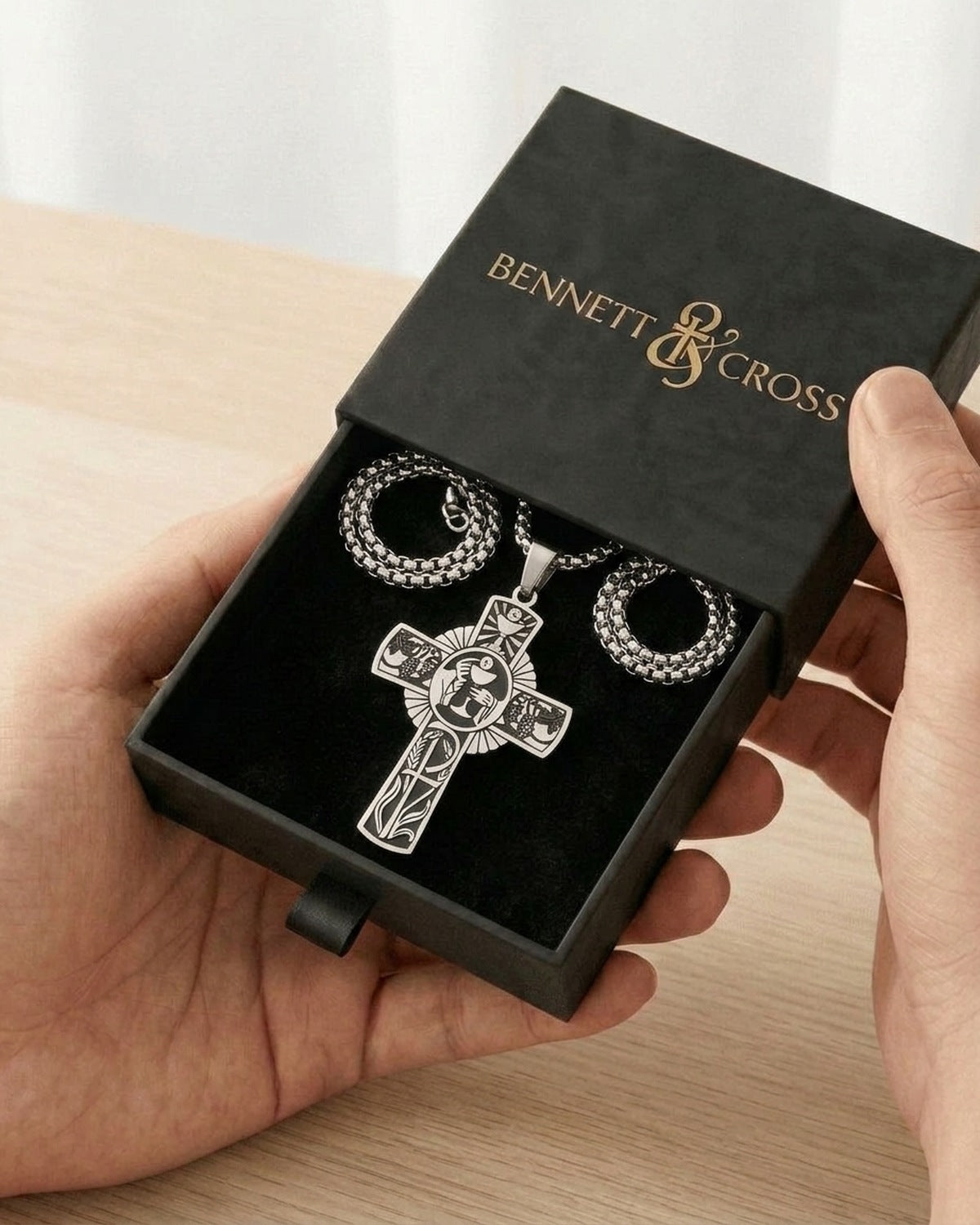 The Eucharistic Cross in its Bennett & Cross gift box