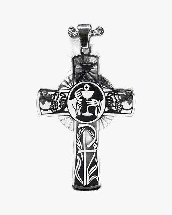 The Eucharistic Cross Stainless Steel Eucharistic Cross Necklace view 3