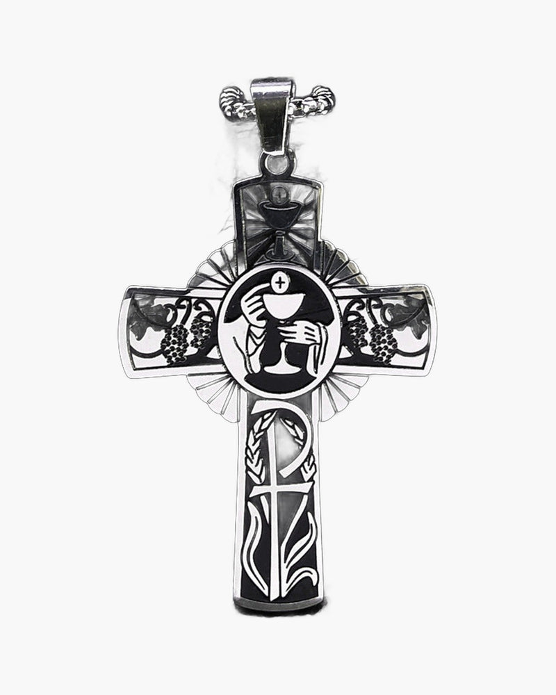 The Eucharistic Cross Stainless Steel Eucharistic Cross Necklace view 3