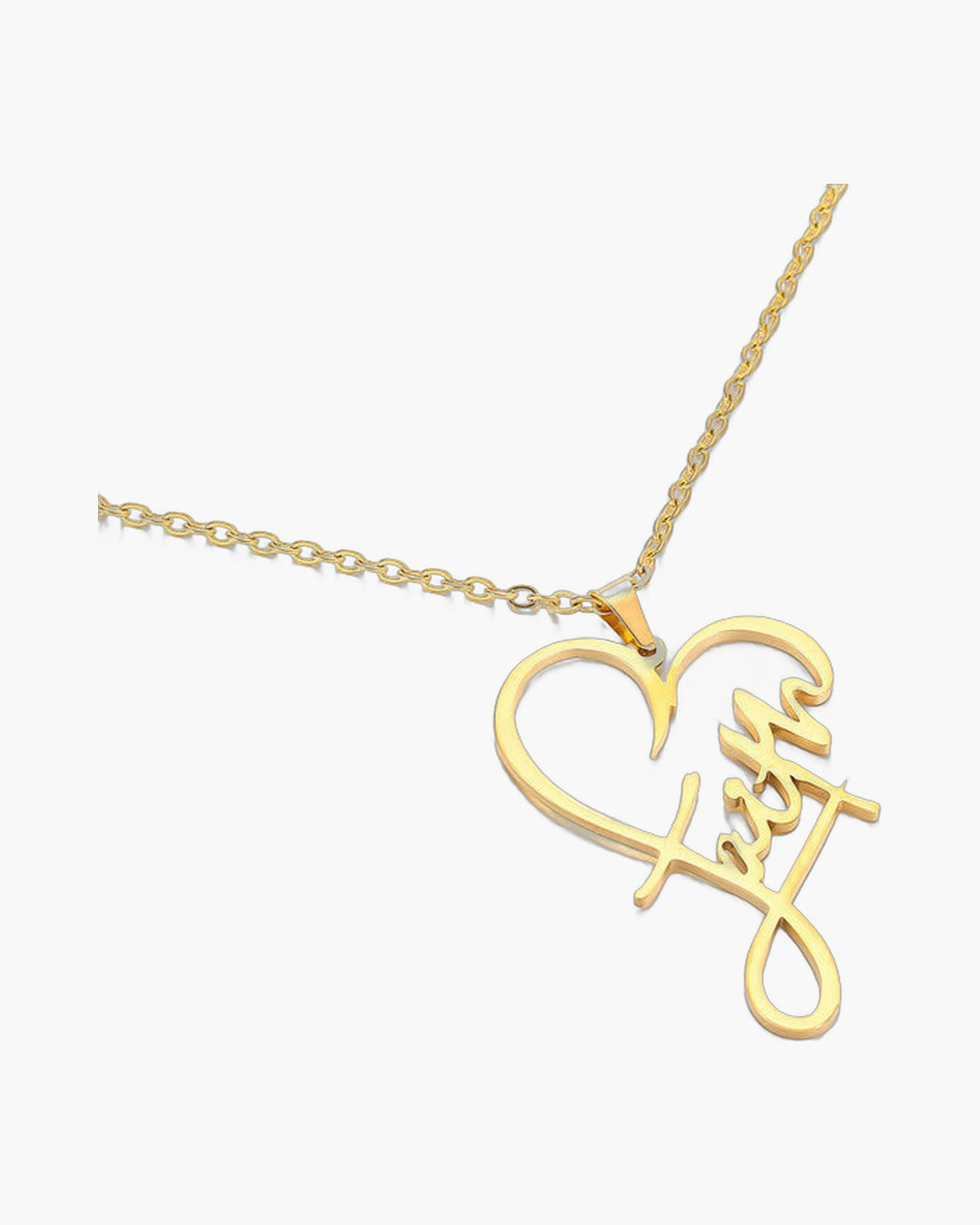 The Faithful Script Stainless Steel Faith Script Necklace Bracelet view 5