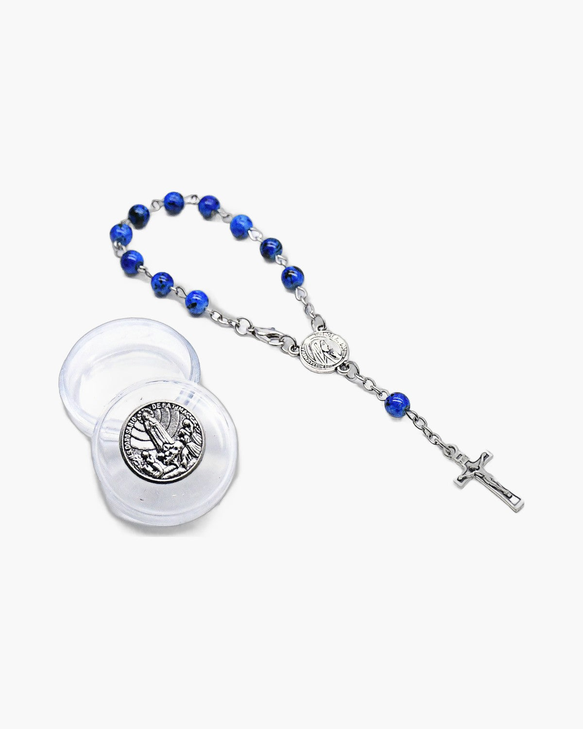 The Fatima Decade, Pearl Bead One-Decade Rosary Bracelet with Our Lady of Fatima Case, view 2