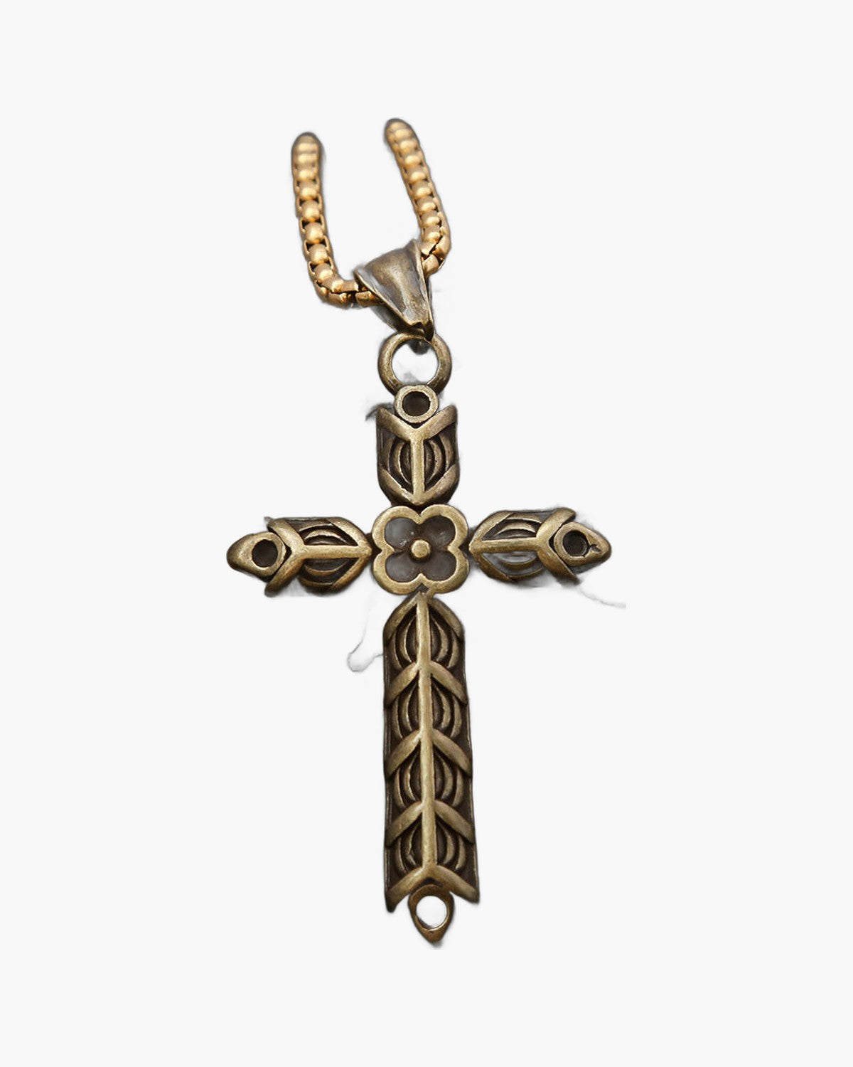 The Floral Cross Stainless Steel Floral Cross Necklace view 8
