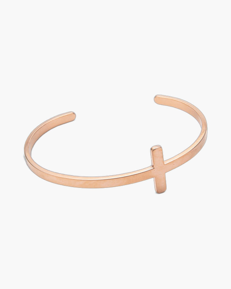 The Gentle Cross Stainless Steel Cross Cuff Bracelet view 7