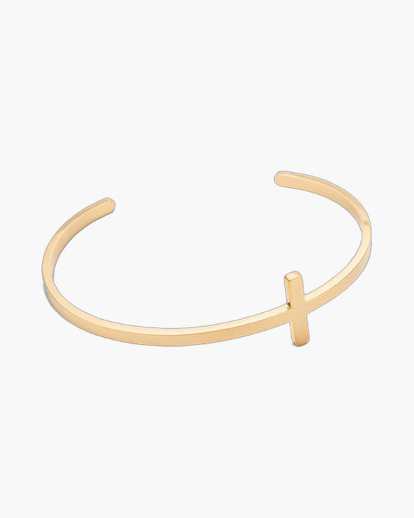 The Gentle Cross Stainless Steel Cross Cuff Bracelet view 2